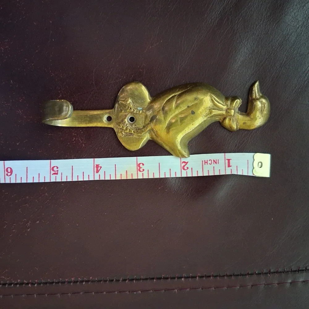 Vintage Solid Brass Goose Duck with Bow Wall Hook Hanger Cottagecore 5.5